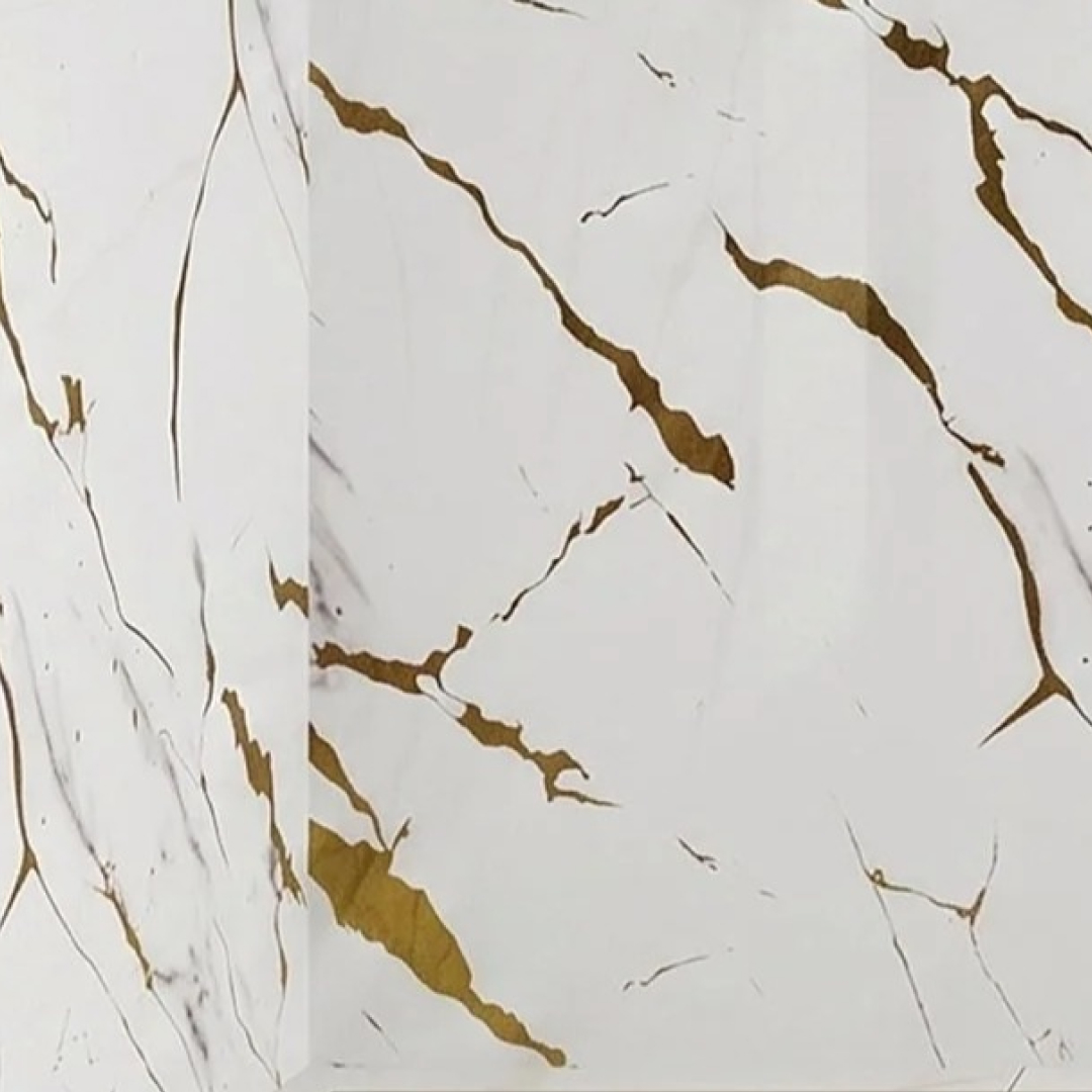 White & Gold Gloss Wall Panel by Dream Bathroom Collection, Wall Panel material for bathroom renovation